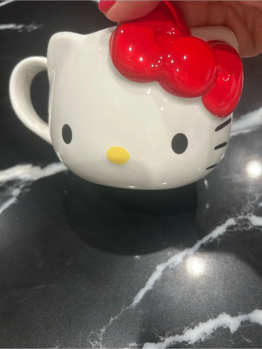 Hello Kitty White Ceramic Mug with Red Bow NWT